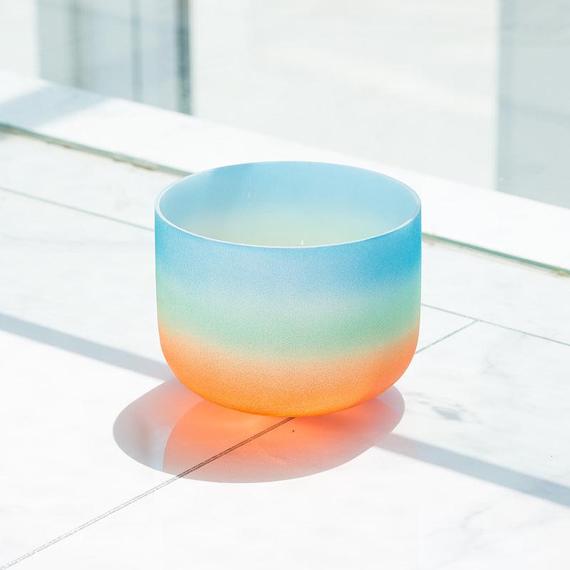 12-inch Rainbow Color 440/432Hz Crystal Singing Bowl Seven Chakras Sound Bowl Yoga Meditation - HLURU.SHOP