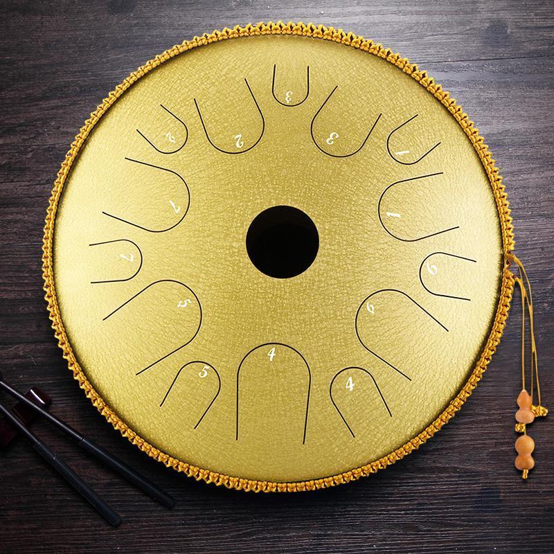 HLURU Professional Performance Copper Disc Steel Tongue Drum 14 Inches 14 Notes C Key Butterfly Drum - HLURU.SHOP