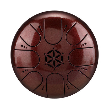 MiSoundofNature 5 Inches 8 Notes C Key ED3 Steel Titanium Alloy Mini Steel Tongue Drum - Hollow-Carved Design