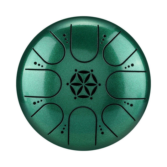 MiSoundofNature 5 Inches 8 Notes C Key ED3 Steel Titanium Alloy Mini Steel Tongue Drum - Hollow-Carved Design