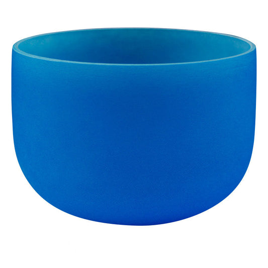 MiSoundofNature Blue A Tone Crystal Singing Bowl 7"~14" Chakra Healing Frosted Quartz Sound Bowl Meditation 430Hz/440Hz