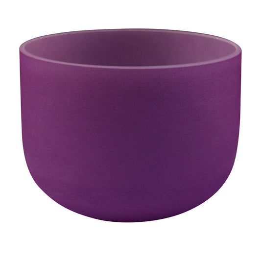 MiSoundofNature Purple B Tone Frosted Crystal Singing Bowl 7"~14" Chakra Singing Bowl Healing Yoga and Meditation430Hz/440Hz