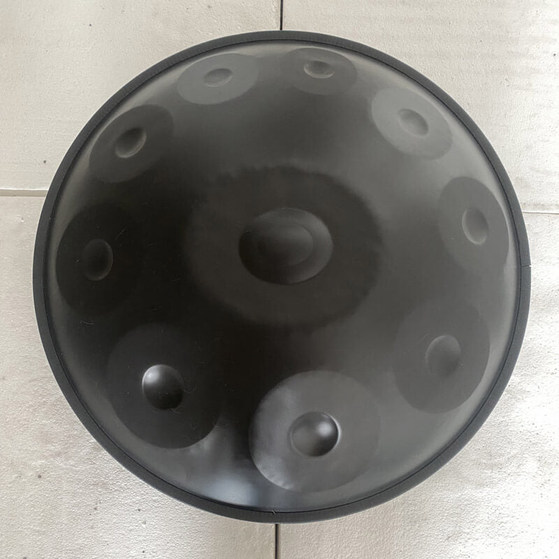 MiSoundofNature Customized Handpan Drum 22 Inch 10/10+2 Notes F3 Low Pygmy Scale Stainless Steel/Nitrided Steel Percussion Instrument, Available in 432 Hz and 440 Hz