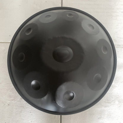 MiSoundofNature Customized Handpan Drum 22 Inch 10/10+2 Notes F3 Low Pygmy Scale Stainless Steel/Nitrided Steel Percussion Instrument, Available in 432 Hz and 440 Hz