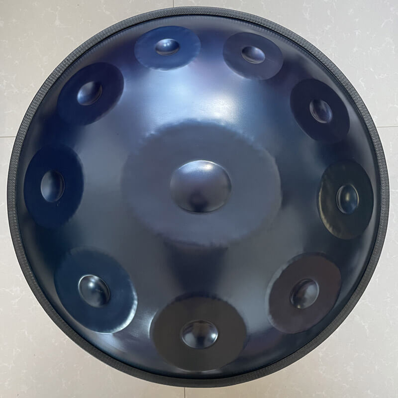 MiSoundofNature Customized Handpan Drum 22 Inch 10 Notes F3 Equinox/Integral Scale Stainless Steel/Nitrided Steel Percussion Instrument, Available in 432 Hz and 440 Hz