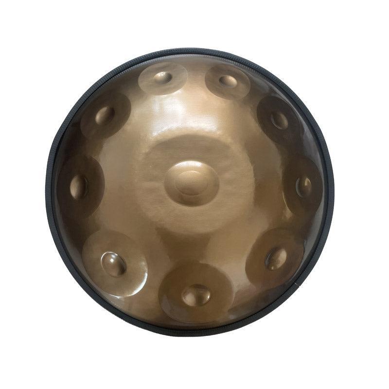 MiSoundofNature Customized Handpan Drum 22 Inch 10/10+2 Notes F3 Low Pygmy Scale Stainless Steel/Nitrided Steel Percussion Instrument, Available in 432 Hz and 440 Hz