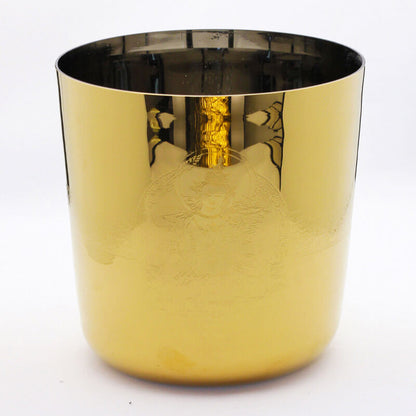 MiSoundofNature Gold 4" - 12" Crystal Singing Bowl with Buddha Statue Pattern Design Quartz Sound Bowls Crystal Healing Bowls