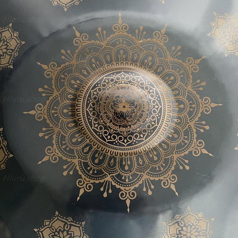 MiSoundofNature Handpan Drum Handmade Kurd / Celtic Scale D Minor 22 Inch 10 Notes, Available in 432 Hz and 440 Hz, Featured High-end Nitride Steel Percussion Instrument - Laser engraved Mandala pattern. Never fade. - HLURU.SHOP