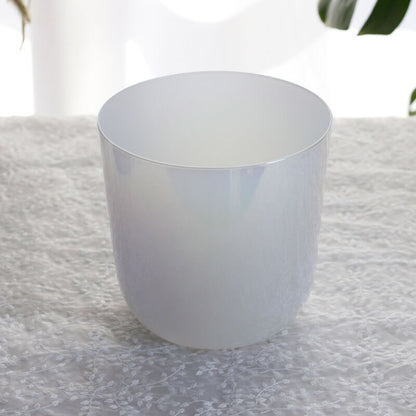 MiSoundofNature Mother Of Pearl White Color Crystal Singing Bowls 7 Chakra Sound Healing Bowls