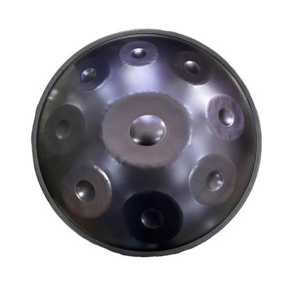 MiSoundofNature Customized Handpan Drum 22 Inch 9/9+2 Notes F3 Dorian Scale Stainless Steel/Nitrided Steel Percussion Instrument, Available in 432 Hz and 440 Hz