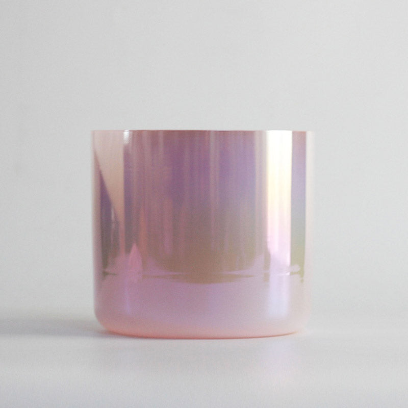 MiSoundofNature Pink Crystal Singing Bowls Colored Quartz Bowl Chakra Therapy Sound Bath Bowls