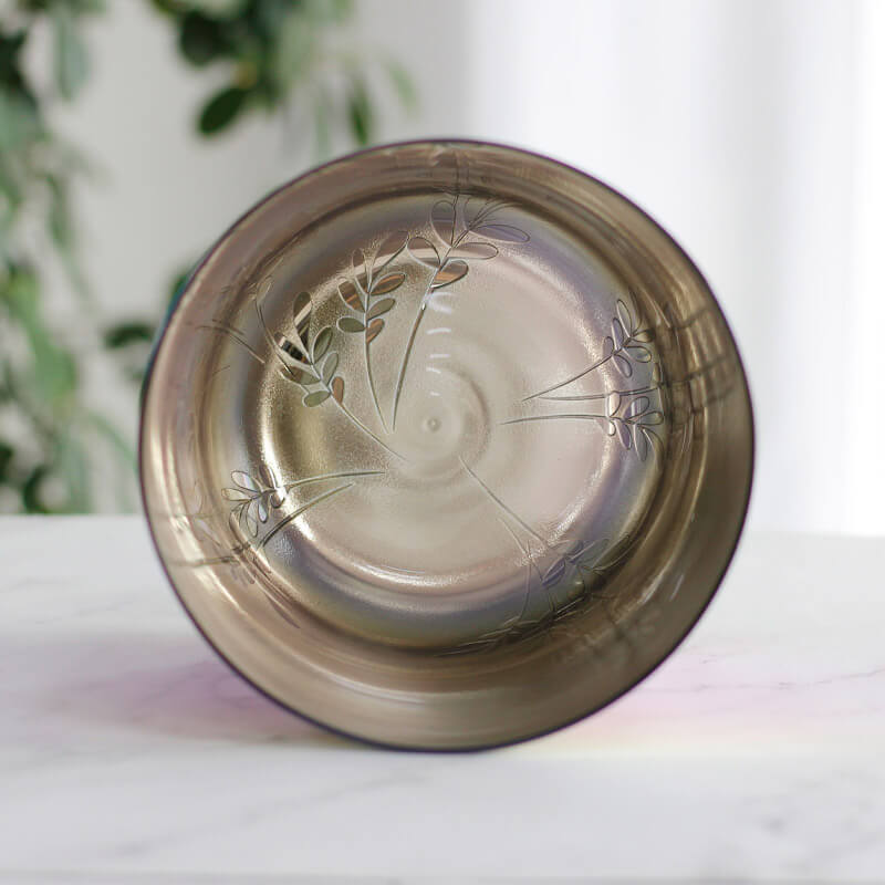 MiSoundofNature Peace Leaves Pink Frosted Crystal Bowl 7 Chakra Singing Bowls For Sound Therapy Yoga Meditation 432Hz/440Hz