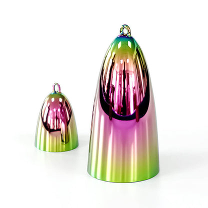 MiSoundofNature Gradient Pink green Crystal Singing Bell Quartz Meditation Sound Bell