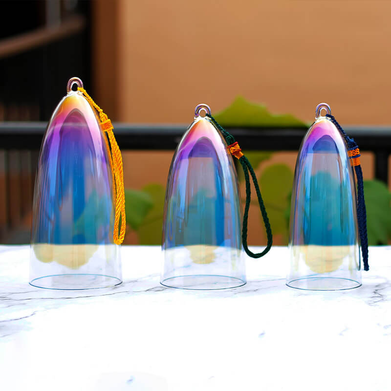 MiSoundofNature Clear Rainbow Crystal Singing Bell Quartz Meditation Sound Bell