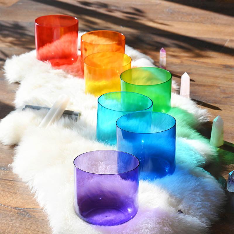 Clear Colorful Crystal Singing Bowl Chakra Healing Bowls Quartz Sound Glass Meditation Bowl - HLURU.SHOP