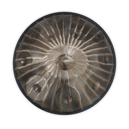 Customized MiSoundofNature Sun God C Major 22'' 9/10/12 Notes High-end 1.2mm Stainless Steel Handpan Drum, Available in 432 Hz and 440 Hz - Severe Quenching Heat Treatment - HLURU.SHOP