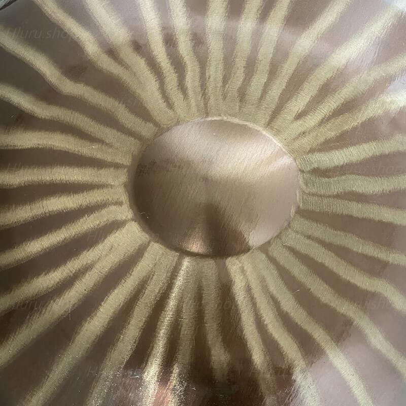 Customized MiSoundofNature Sun God C Major 22'' 9/10/12 Notes High-end 1.2mm Stainless Steel Handpan Drum, Available in 432 Hz and 440 Hz - Severe Quenching Heat Treatment - HLURU.SHOP