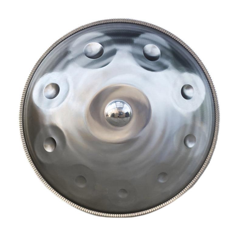 MiSoundofNature Customized 22 Inch 10/10+2 Notes Stainless Steel Handpan Drum, F3 Low Pygmy Scale, Available in 432 Hz and 440 Hz, High-end Percussion Instrument