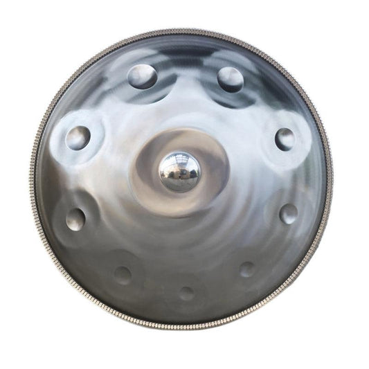 MiSoundofNature Customized 22 Inch 10 Notes Stainless Steel Handpan Drum, F3 Equinox/Integral Scale, Available in 432 Hz and 440 Hz, High-end Percussion Instrument