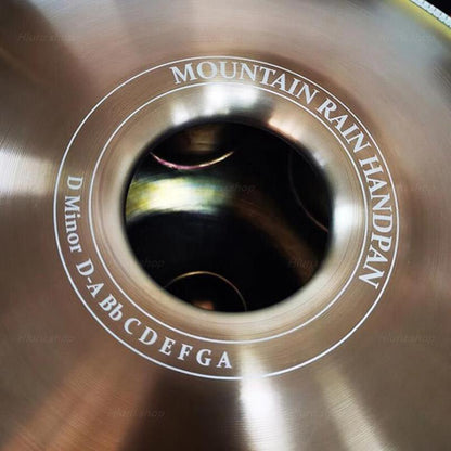 Customized Mountain Rain 22 In 10 Notes Stainless Steel Handpan Drum, Kurd / Celtic Scale D Minor, Available in 432 Hz and 440 Hz, High-end Percussion Instrument - HLURU.SHOP