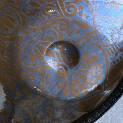 MiSoundofNature Customized Epiphany Entirely Handmade Handpan Drum - D Major Stainless Steel 22 In 9 Notes, Available in 432 Hz & 440 Hz