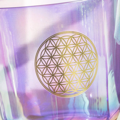 Flower of Life Clear Quartz Crystal Bowl Alchemy Chakra Sound Bowl For Sound Therapy Yoga Meditation - HLURU.SHOP