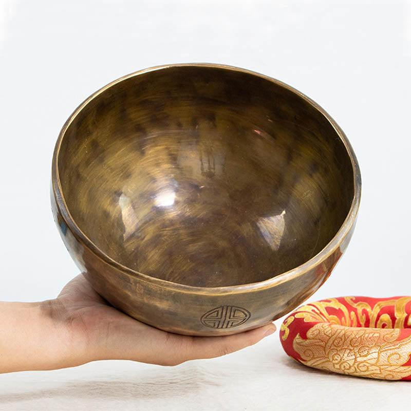 Full Moon Singing Bowl Tibetan Singing Bowls Meditation Chakra Healing Copper Sound Bowl 10~33cm - HLURU.SHOP