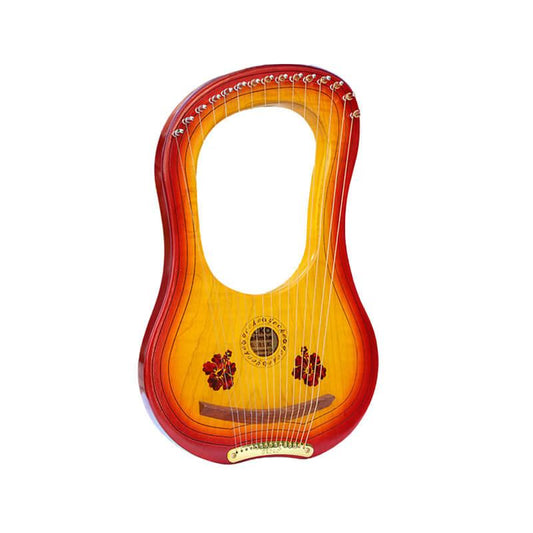 Gecko 15 Strings Lyre Harp G Key - Curly Maple & Mahogany Core Wooden - HLURU.SHOP