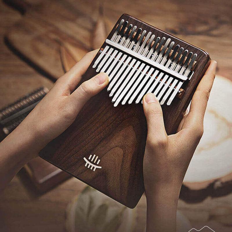 HLURU 17 Key Flat Board Kalimba Thumb Piano, American Black Walnut Wedge-shaped Single Board C Tone Kalimba Instrument - HLURU.SHOP