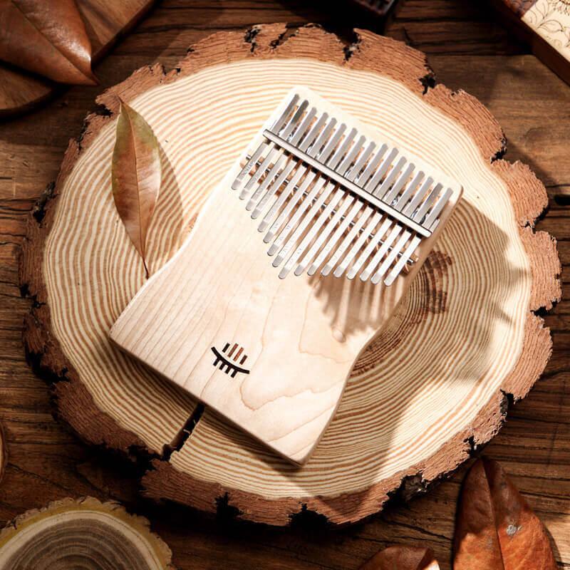 HLURU 17 Key Flat Board Kalimba Thumb Piano, Maple S-Plate Single Board C Tone Kalimba Instrument - HLURU.SHOP