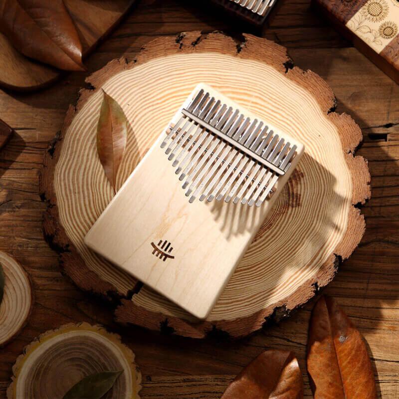 HLURU 17 Key Flat Board Kalimba Thumb Piano, Maple Single Board C Tone Kalimba Instrument - HLURU.SHOP