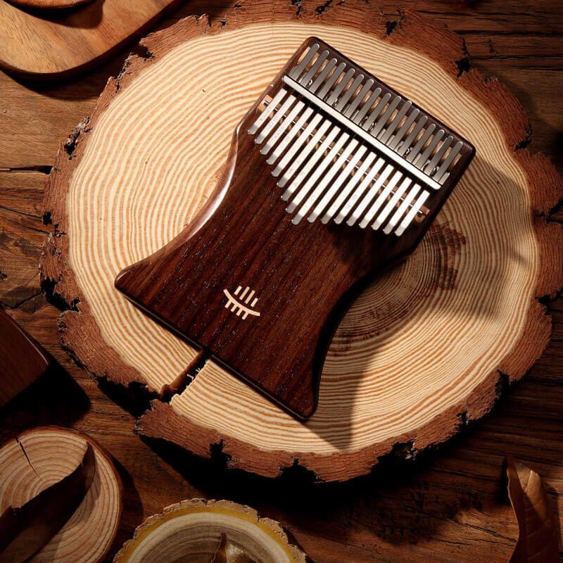 HLURU 17 Key Flat Board Kalimba Thumb Piano, Rosewood Cup Plate Single Board C Tone Kalimba Instrument - HLURU.SHOP