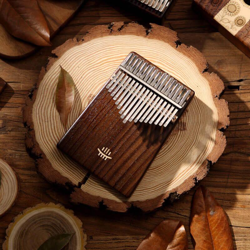 HLURU 17 Key Flat Board Kalimba Thumb Piano, Rosewood Single Board C Tone Kalimba Instrument - HLURU.SHOP