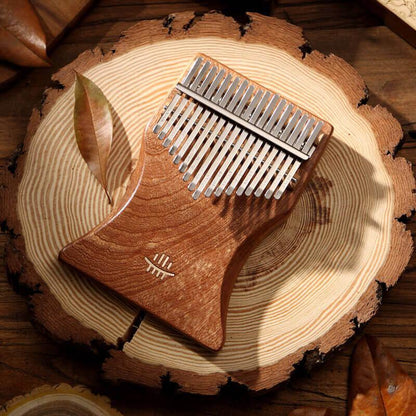 HLURU 17 Key Flat Board Kalimba Thumb Piano, Sapele Cup Plate Single Board C Tone Kalimba Instrument - HLURU.SHOP