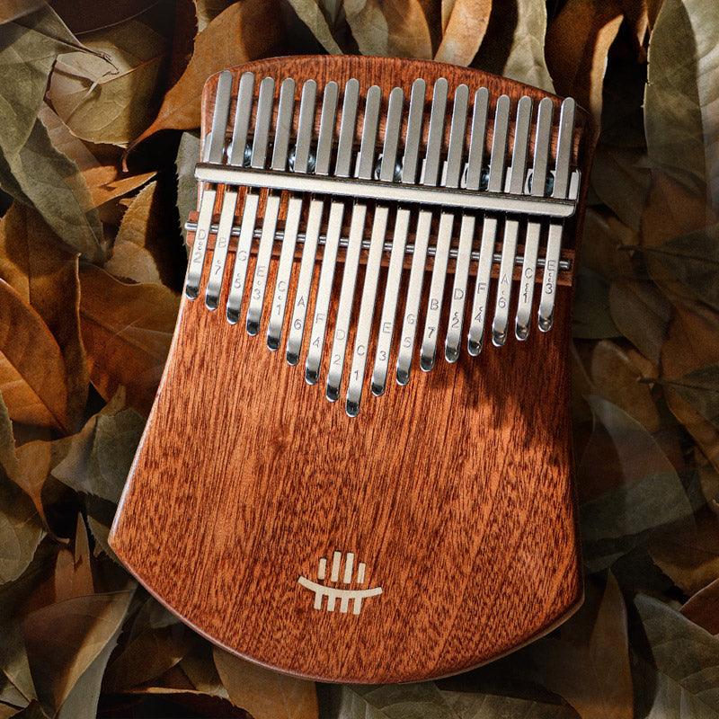 HLURU 17 Key Flat Board Kalimba Thumb Piano, Sapele Scalloped Single Board C Tone Kalimba Instrument - HLURU.SHOP