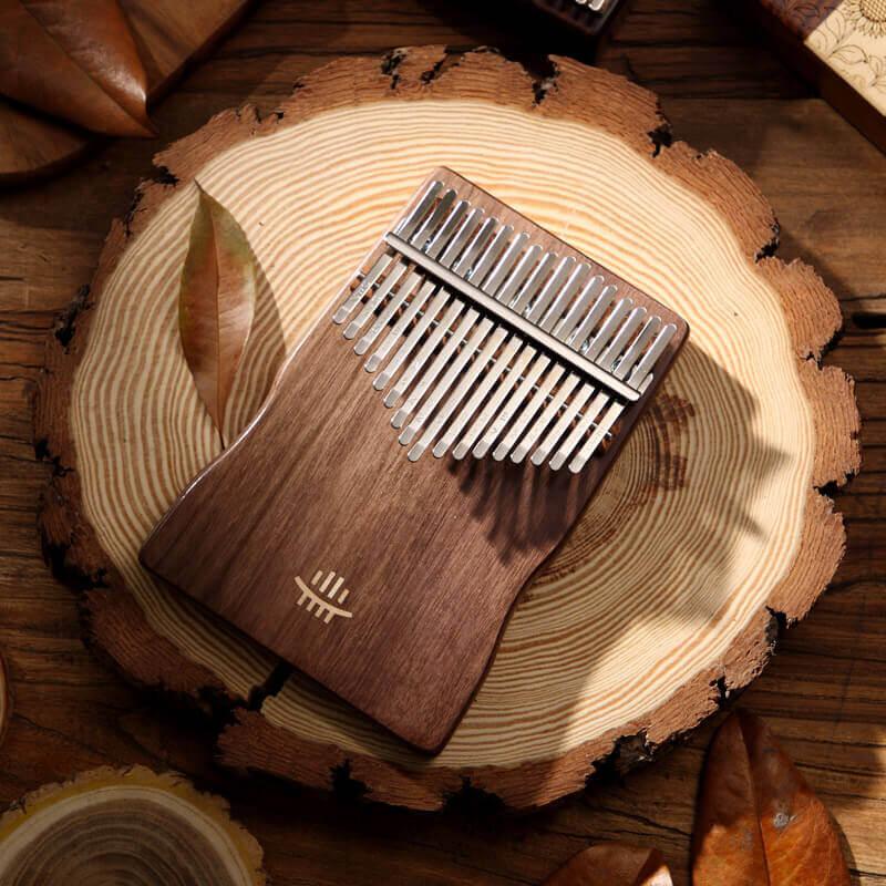 HLURU 17 Key Flat Board Kalimba Thumb Piano, Walnut S-Plate Single Board C Tone Kalimba Instrument - HLURU.SHOP