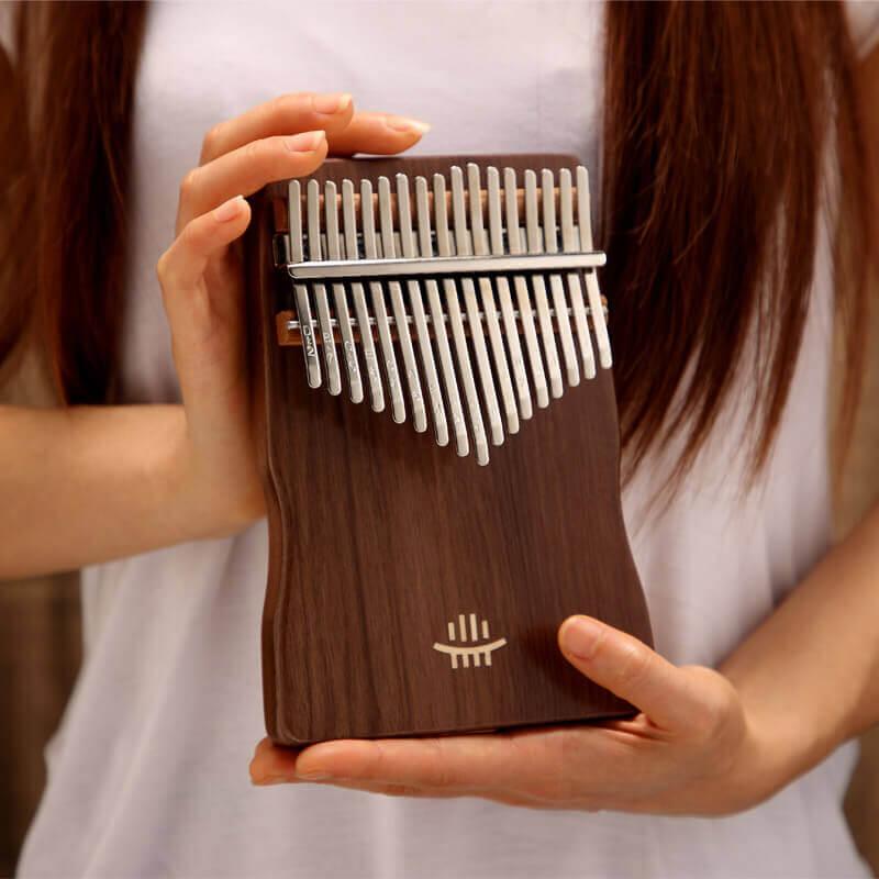 HLURU 17 Key Flat Board Kalimba Thumb Piano, Walnut S-Plate Single Board C Tone Kalimba Instrument - HLURU.SHOP