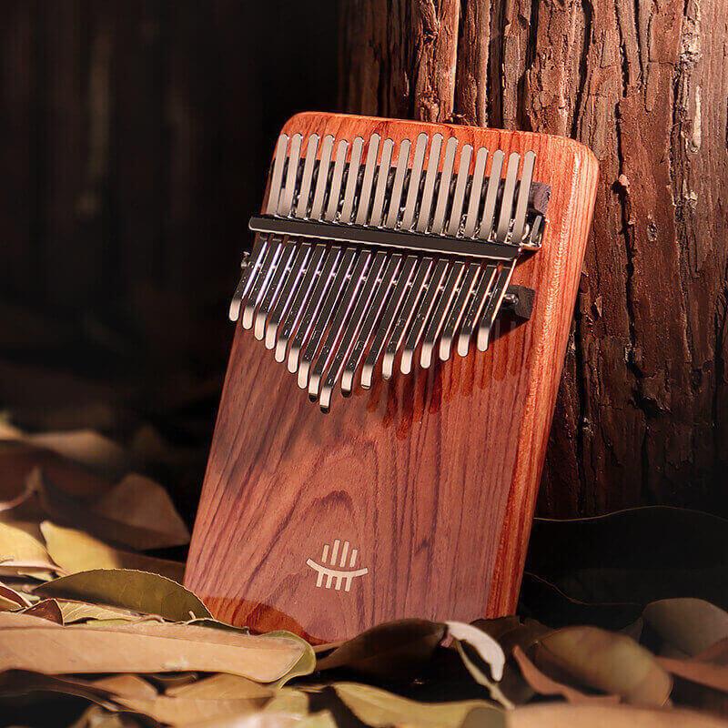 HLURU 17 Key Flat Board Kalimba Thumb Piano, Zambian RoseWood Guibourtia Single Board Arc Chamfering C Tone Kalimba Instrument - HLURU.SHOP