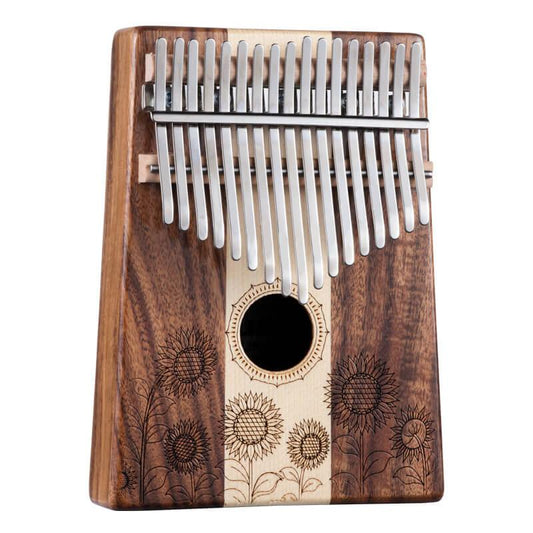 HLURU 17 Key Hollow Kalimba Thumb Piano, Acacia & Maple 3 In 1 Round Hole Opening Box Resonace Trepanning C Tone Sun Flower Kalimba Instrument - HLURU.SHOP