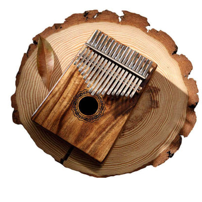 HLURU 17 Key Hollow Kalimba Thumb Piano, Acacia Round Hole Opening Box Resonace Single Board Trepanning C Tone Kalimba Instrument - HLURU.SHOP