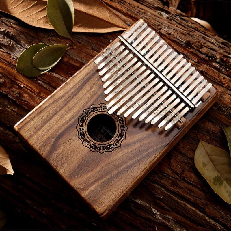 HLURU 17 Key Hollow Kalimba Thumb Piano, Acacia Round Hole Opening Box Resonace Single Board Trepanning C Tone Kalimba Instrument - HLURU.SHOP