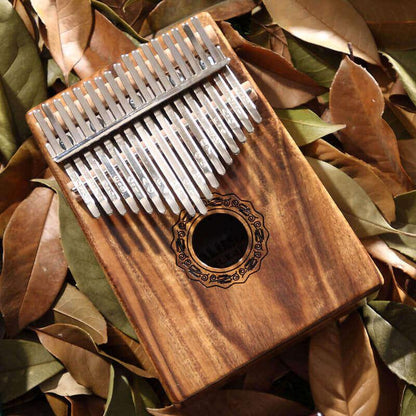 HLURU 17 Key Hollow Kalimba Thumb Piano, Acacia Round Hole Opening Box Resonace Single Board Trepanning C Tone Kalimba Instrument - HLURU.SHOP