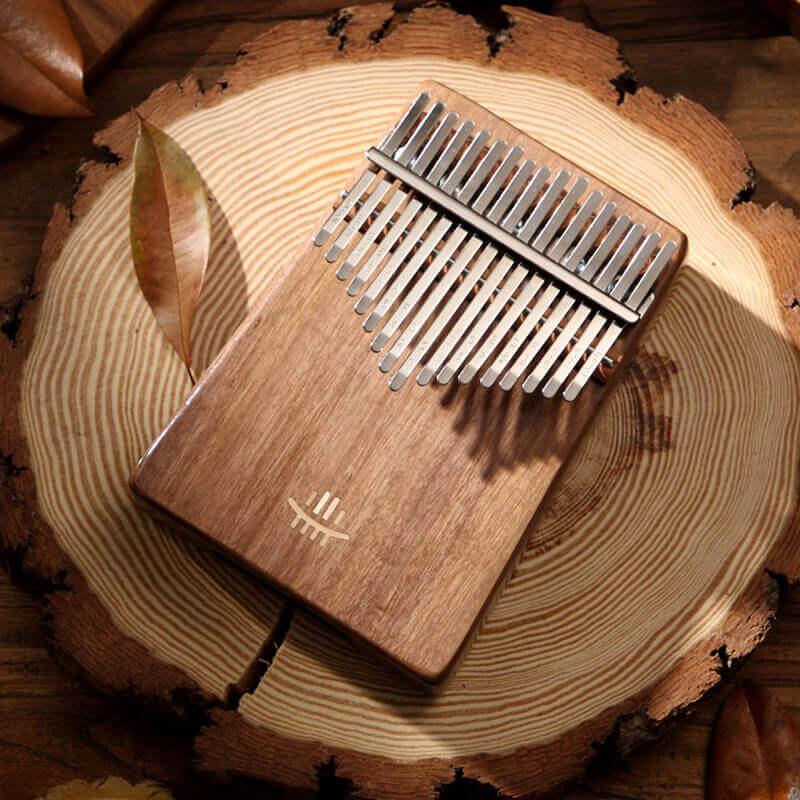 HLURU 17 Key Hollow Kalimba Thumb Piano, Box Resonace Acacia Wood Kalimba Instrument Trepanning C Tone With a Hole at The Bottom - HLURU.SHOP