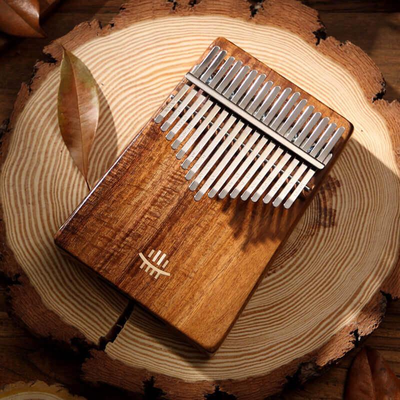 HLURU 17 Key Hollow Kalimba Thumb Piano, Box Resonace Acacia Wood Kalimba Instrument Trepanning C Tone With a Hole at The Bottom - HLURU.SHOP