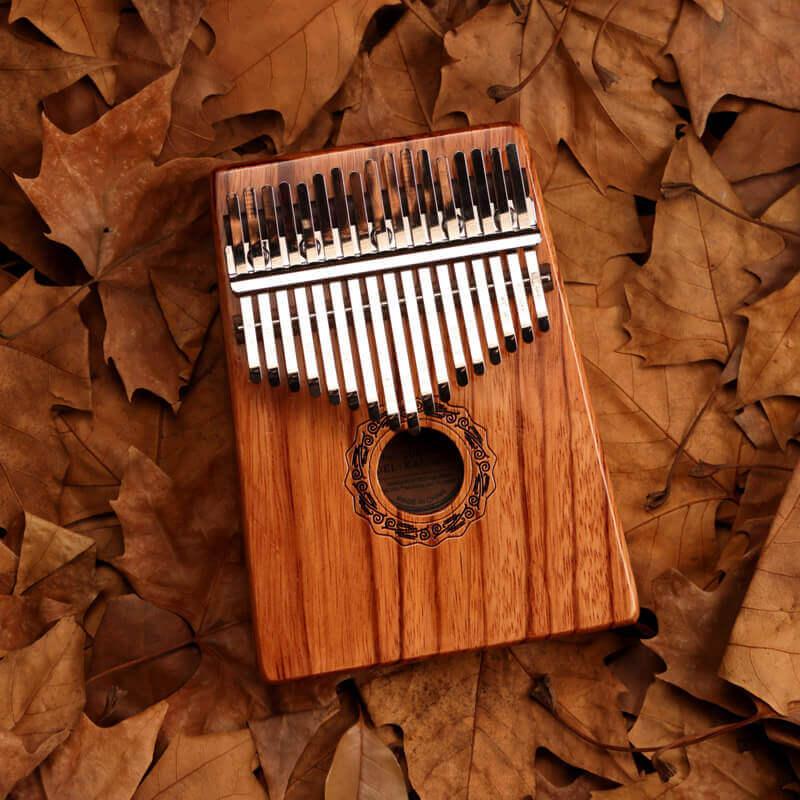 HLURU 17 Key Hollow Kalimba Thumb Piano, Gabonese Rosewood Guibourtia Box Resonace Single Board Trepanning C Tone Kalimba Instrument - HLURU.SHOP