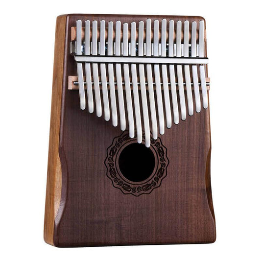 HLURU 17 Key Hollow Kalimba Thumb Piano, Walnut Armrest Round Hole Opening Box Resonace Single Board Trepanning C Tone Kalimba Instrument - HLURU.SHOP