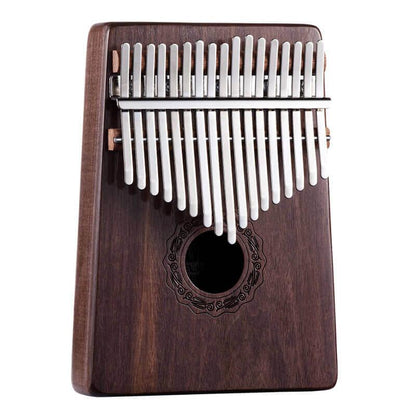 HLURU 17 Key Hollow Kalimba Thumb Piano, Walnut Round Hole Opening Box Resonace Single Board Trepanning C Tone Kalimba Instrument - HLURU.SHOP