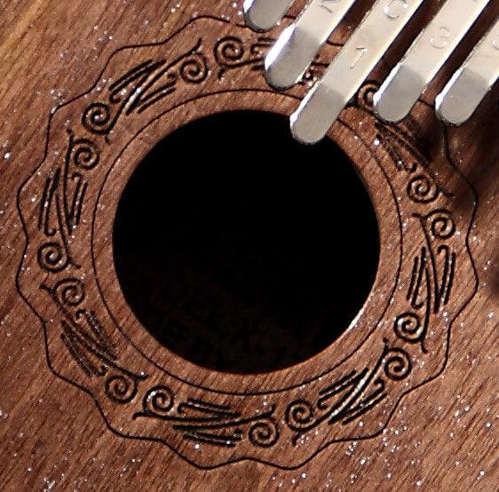 HLURU 17 Key Hollow Kalimba Thumb Piano, Walnut Round Hole Opening Box Resonace Single Board Trepanning C Tone Kalimba Instrument - HLURU.SHOP