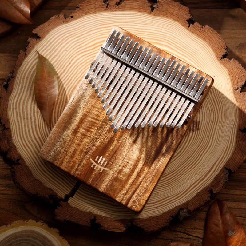 HLURU 21 Key Hollow Kalimba Thumb Piano, Box Resonace Acacia Wood Kalimba Instrument Trepanning C Tone With a Hole at The Bottom - HLURU.SHOP