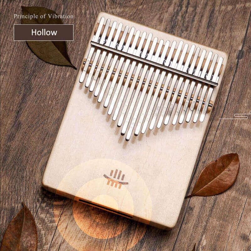 HLURU 21 Key Hollow Kalimba Thumb Piano, Box Resonace Kalimba Instrument Maple Guibourtia Single Board Trepanning C Tone - HLURU.SHOP